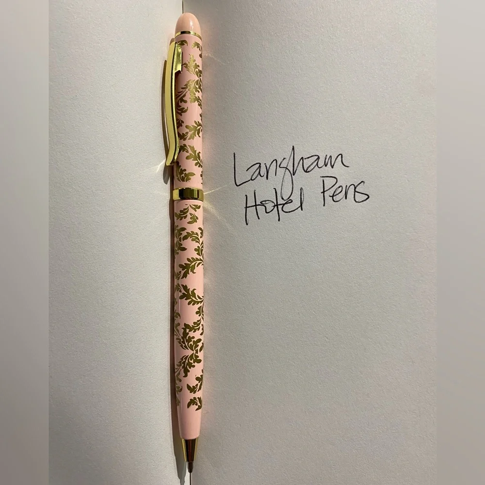 Langham Hotel Pink and Gold Pen Set - Picture 6 of 7